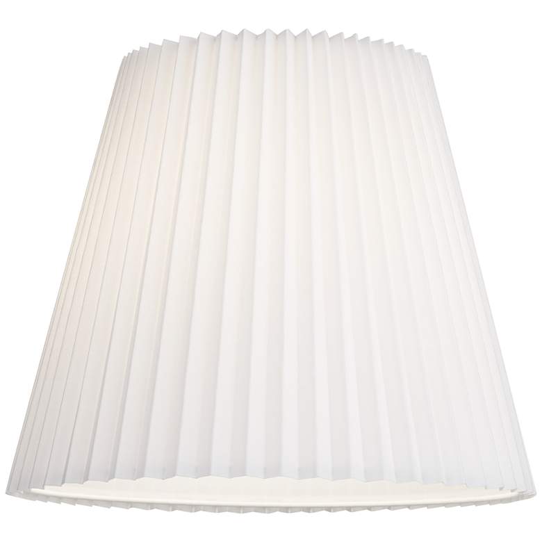 Image 3 Springcrest Edie White Linen Knife Pleat Lamp Shade 10x17x14.75 (Spider) more views
