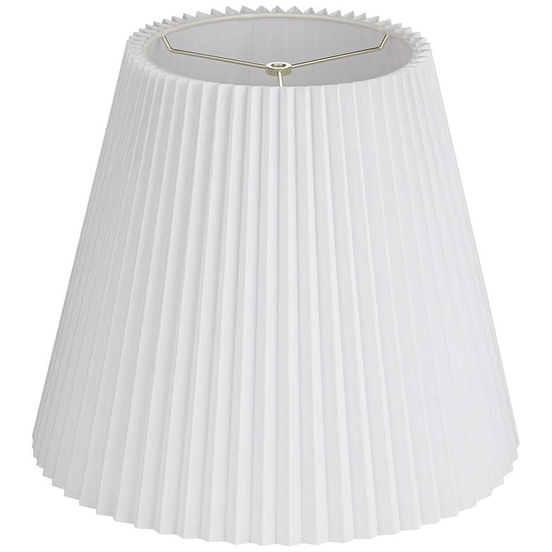 Image 4 Springcrest Edie White Linen Knife Pleat Lamp Shade 10x17x14.75 (Spider) more views