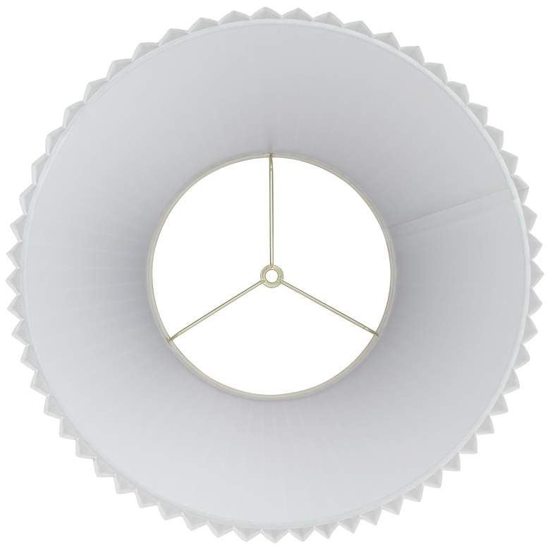 Image 5 Springcrest Edie White Linen Knife Pleat Lamp Shade 10x17x14.75 (Spider) more views