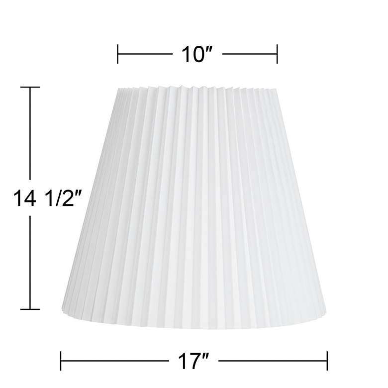 Image 7 Springcrest Edie White Linen Knife Pleat Lamp Shade 10x17x14.75 (Spider) more views