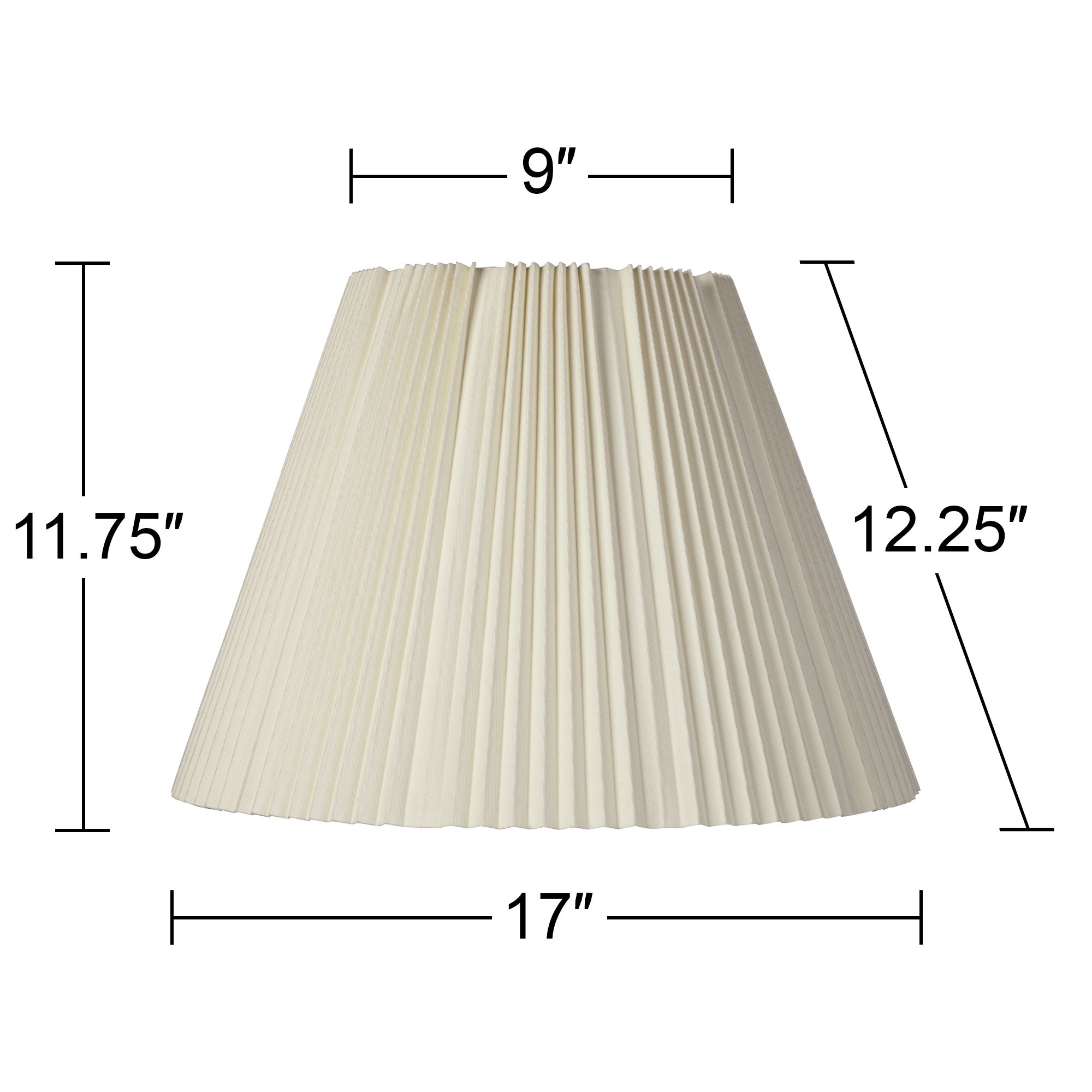 Springcrest Eggshell Knife Pleated Lamp Shade 9x17x12.25 (Spider