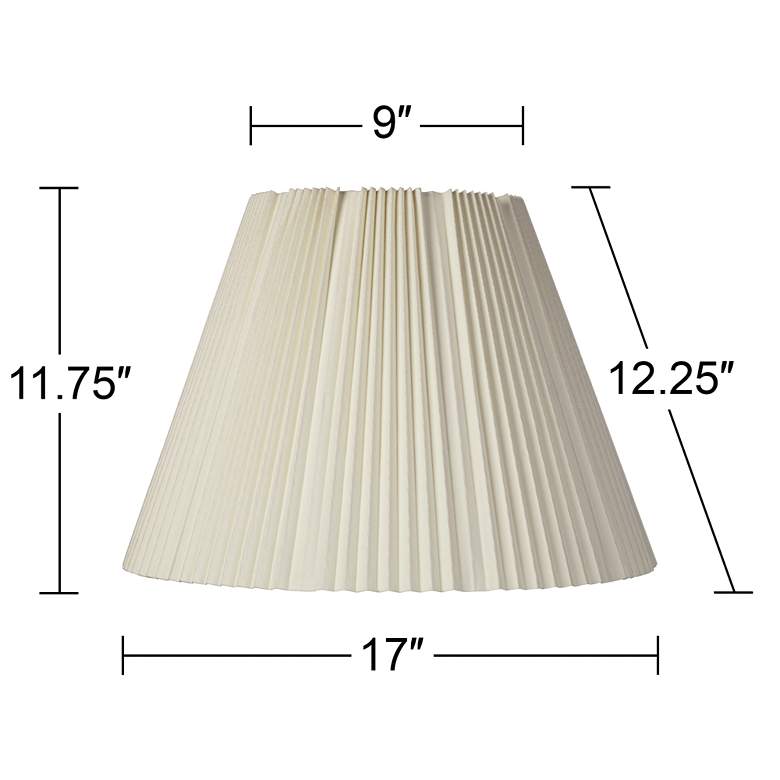 Image 5 Springcrest Eggshell Knife Pleated Lamp Shade 9x17x12.25 (Spider) more views