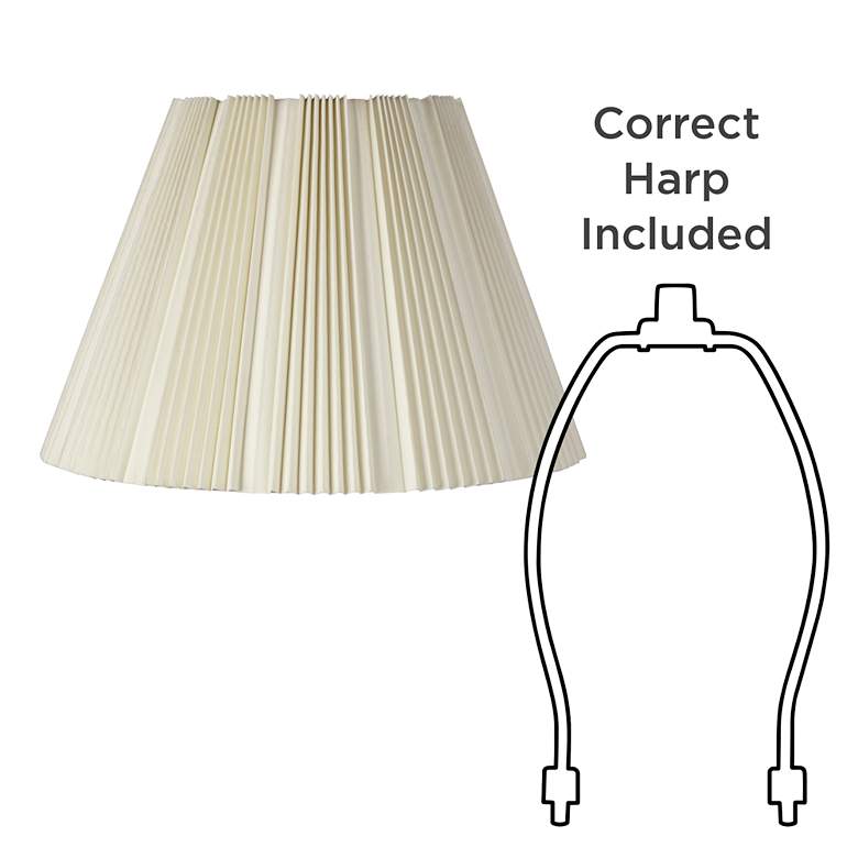 Image 6 Springcrest Eggshell White Pleated Bell Shade 9.5x19x13x12.5 (Spider) more views