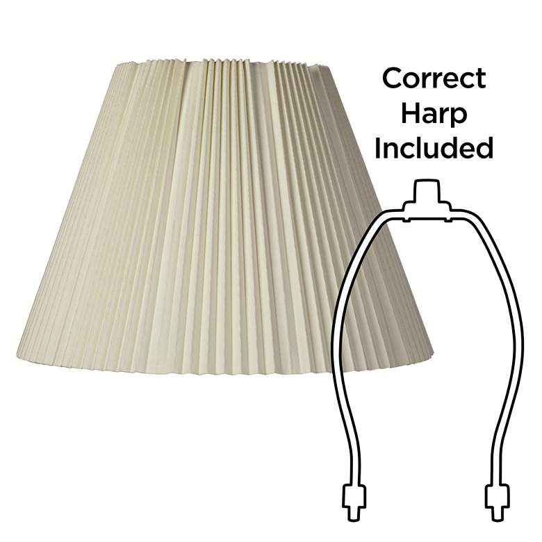 Image 6 Springcrest Eggshell White Pleated Lamp Shades 9x17x12.25 (Spider) Set of 2 more views
