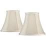 1_Springcrest Elat Creme Fabric Set of 2 Bell Lamp Shades 4.5x9x8 (Spider)