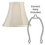 6_Springcrest Elat Creme Fabric Set of 2 Bell Lamp Shades 4.5x9x8 (Spider) more views