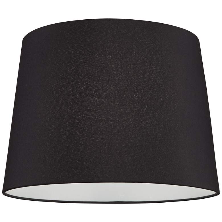 Image 4 Springcrest Ella Black Faux Silk Drum Shades 11x13x9.5 (Spider) Set of 2 more views