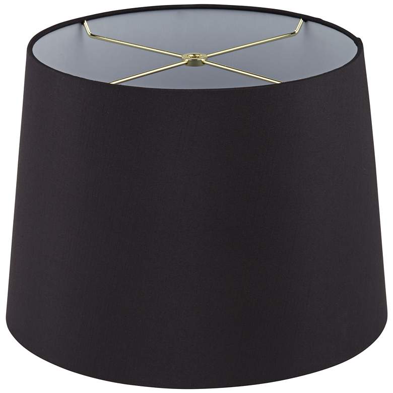 Image 5 Springcrest Ella Black Faux Silk Drum Shades 11x13x9.5 (Spider) Set of 2 more views