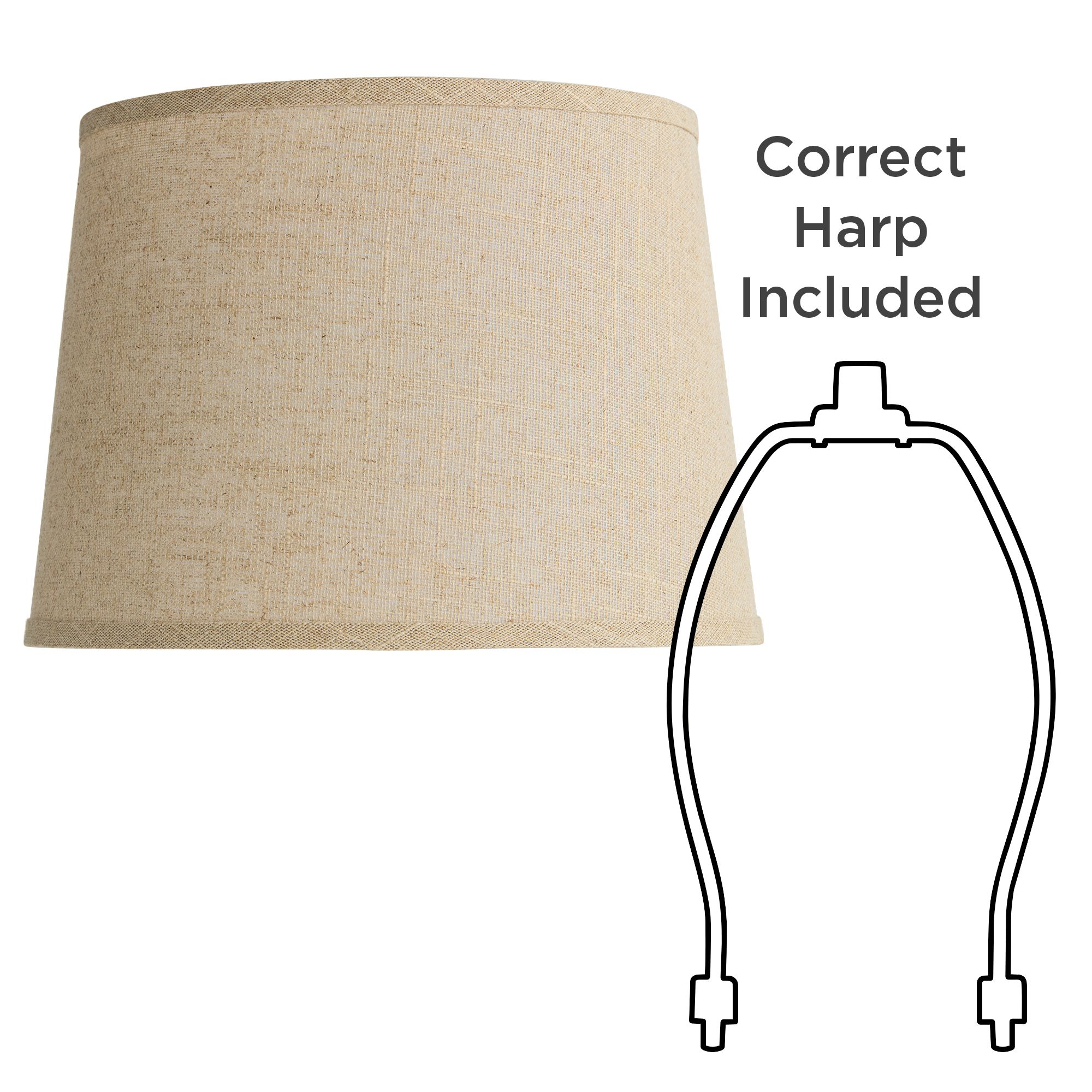 Springcrest Ella Burlap Linen Drum Lamp Shades 11x13x9.5 (Spider) Set of 2
