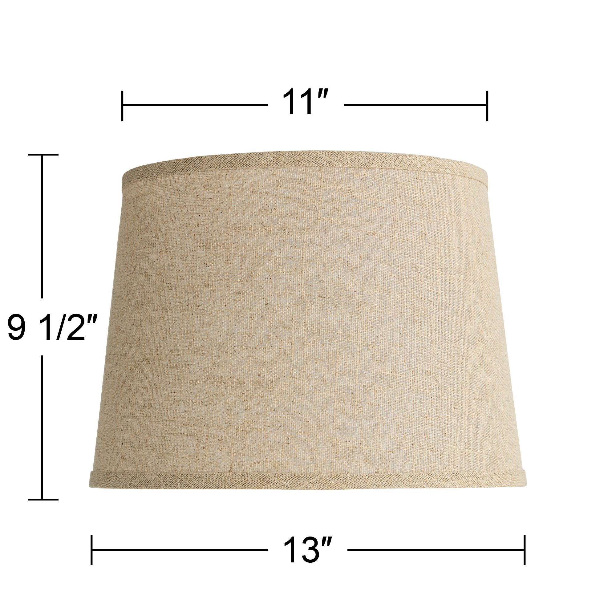 Springcrest Ella Burlap Linen Drum Lamp Shades 11x13x9.5 (Spider) Set of 2
