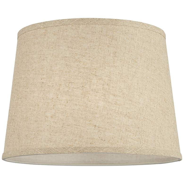 Image 4 Springcrest Ella Burlap Linen Drum Lamp Shades 11x13x9.5 (Spider) Set of 2 more views