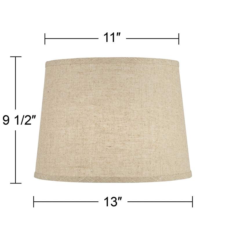 Image 7 Springcrest Ella Burlap Linen Drum Lamp Shades 11x13x9.5 (Spider) Set of 2 more views