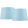 1_Springcrest Ella Soft Blue Drum Lamp Shades 11x13x9.5 (Spider) Set of 2