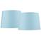 Springcrest Ella Soft Blue Drum Lamp Shades 11x13x9.5 (Spider) Set of 2