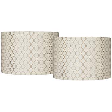 Springcrest Embroidered Hourglass Set of 2 Drum Shades 16x16x11 (Spider)