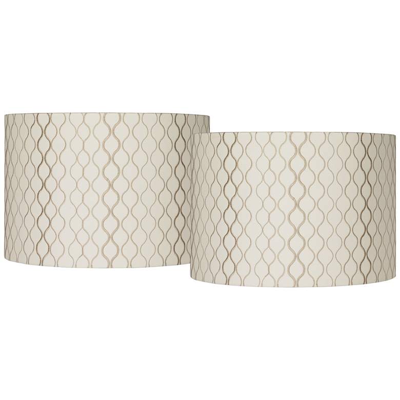 Image 1 Springcrest Embroidered Hourglass Set of 2 Drum Shades 16x16x11 (Spider)