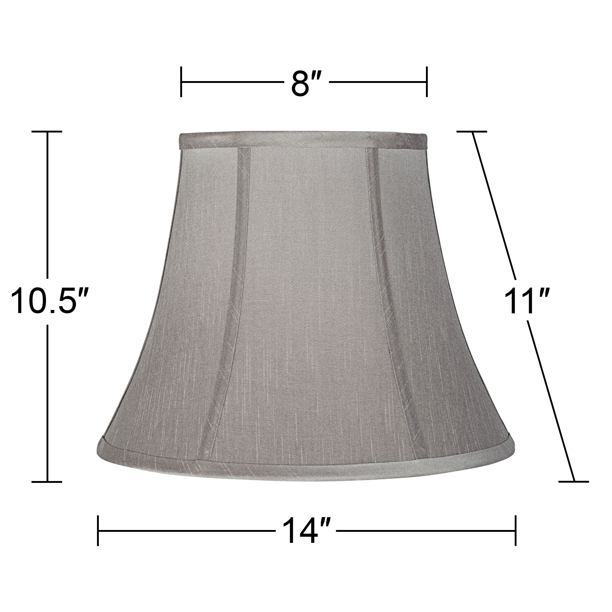 Image 5 Springcrest Evalyn Pewter Gray Bell Lamp Shade 8x14x11 (Spider) more views