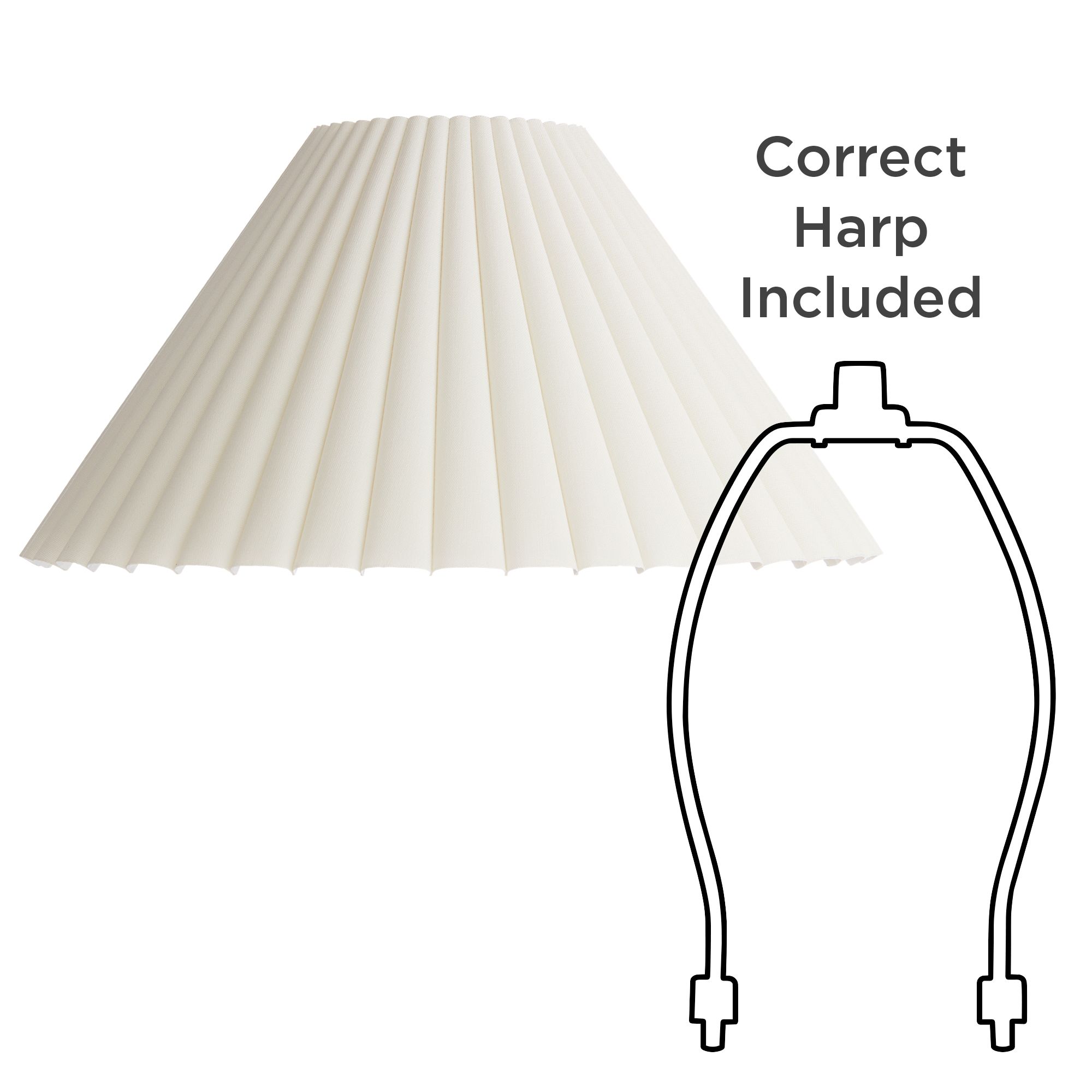 Springcrest Falco Antique White Pleat Lamp Shade 6.75x20.75x12.5 (Spider)