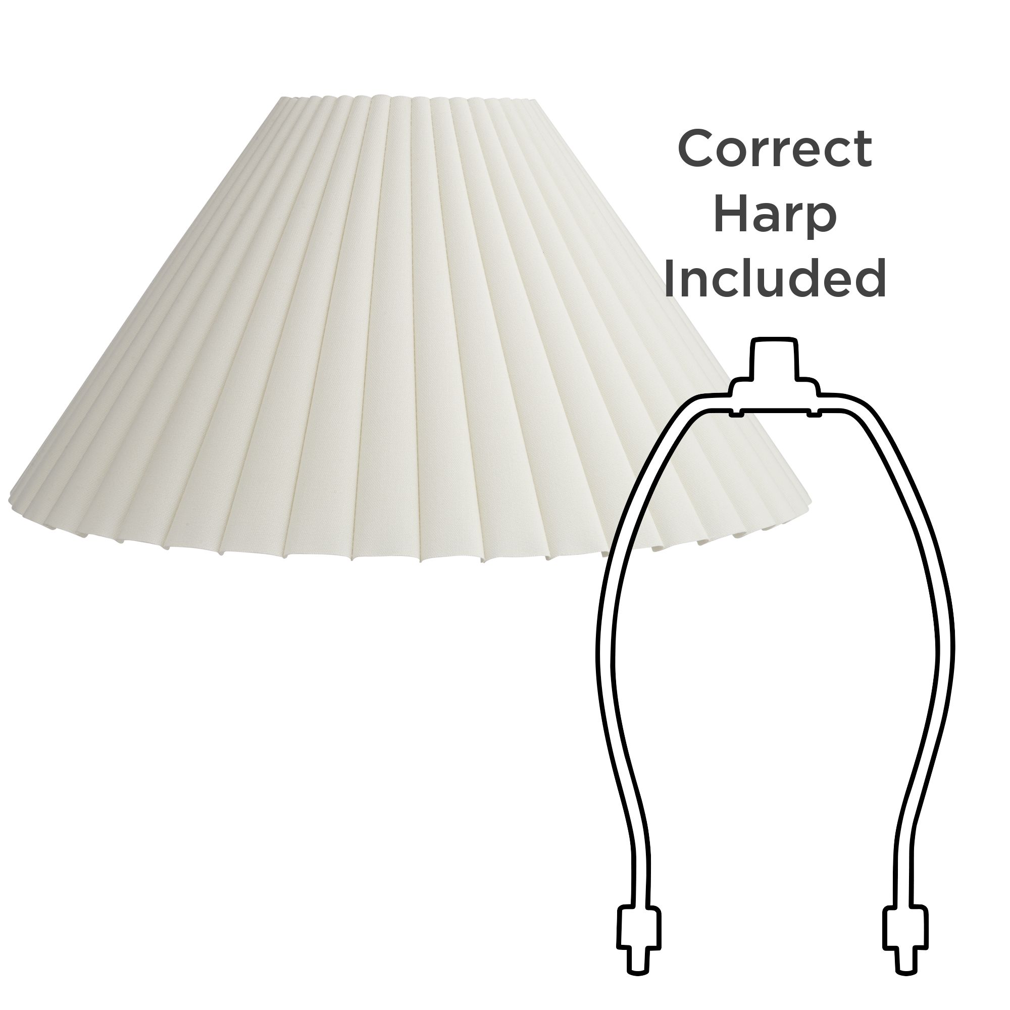 Image 7 Springcrest Falco Antique White Pleat Lamp Shade 6.75x20.75x12.5 (Spider) more views