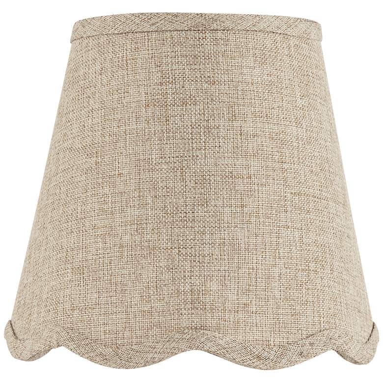 Image 4 Springcrest Fawn Brown Scallop Set of 6 Lamp Shades 4x6x5.5 (Clip-On) more views