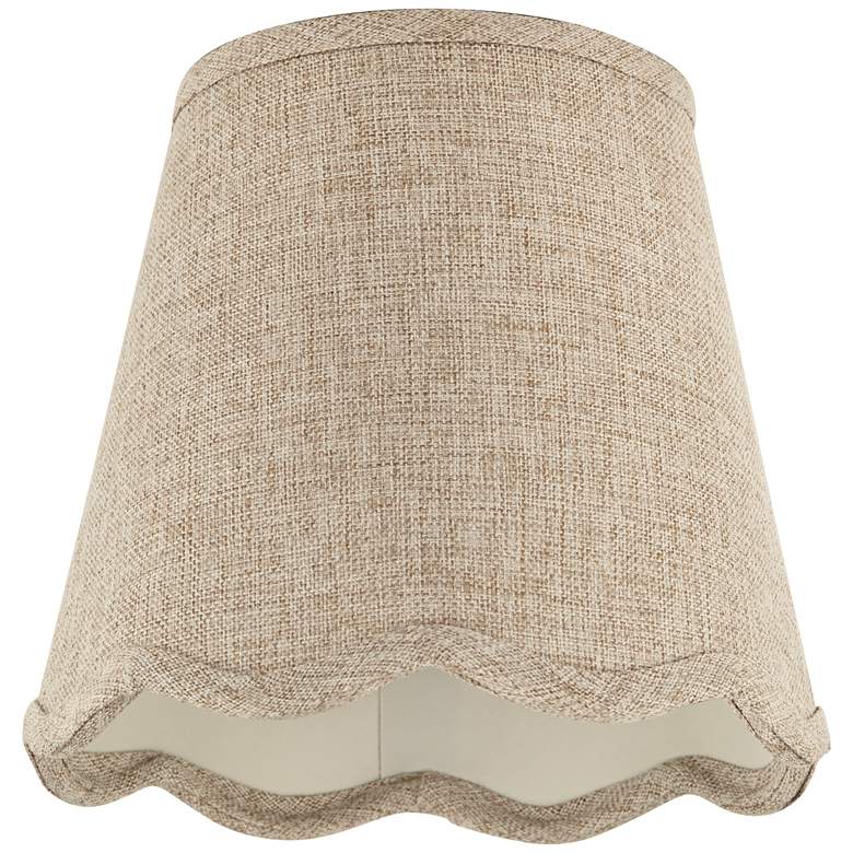 Image 5 Springcrest Fawn Brown Scallop Set of 6 Lamp Shades 4x6x5.5 (Clip-On) more views