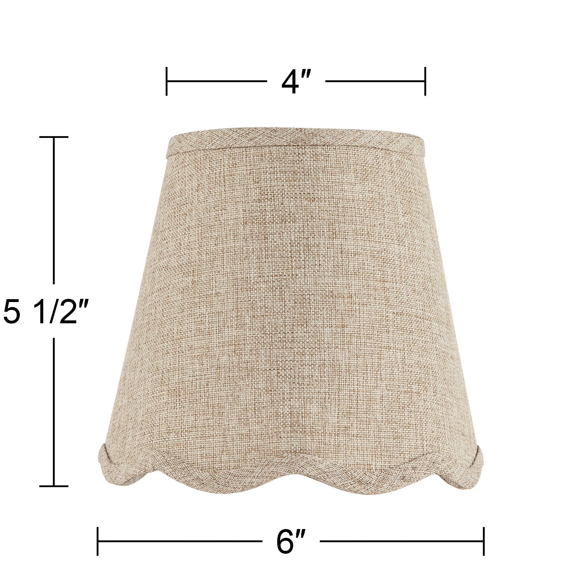 Springcrest Fawn Brown Scallop Set of 6 Lamp Shades 4x6x5.5 (Clip-On)