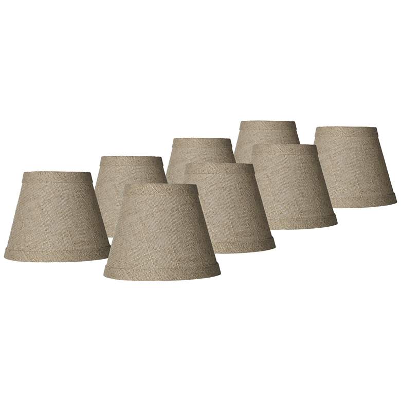 Image 1 Springcrest Fine Burlap Empire Clip Shades 3x5x4 (Clip-On) Set of 8