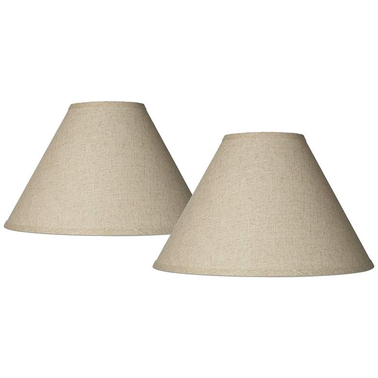 Image 1 Springcrest Fine Burlap Empire Lamp Shades 6x17x11.5 (Spider) Set of 2