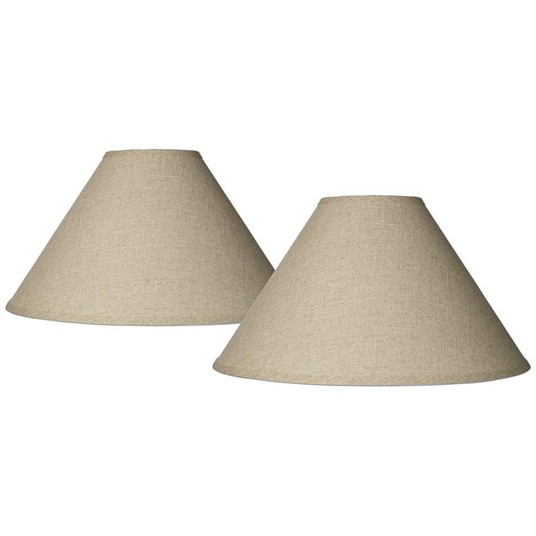 Image 1 Springcrest Fine Burlap Empire Lamp Shades 6x19x12 (Spider) Set of 2