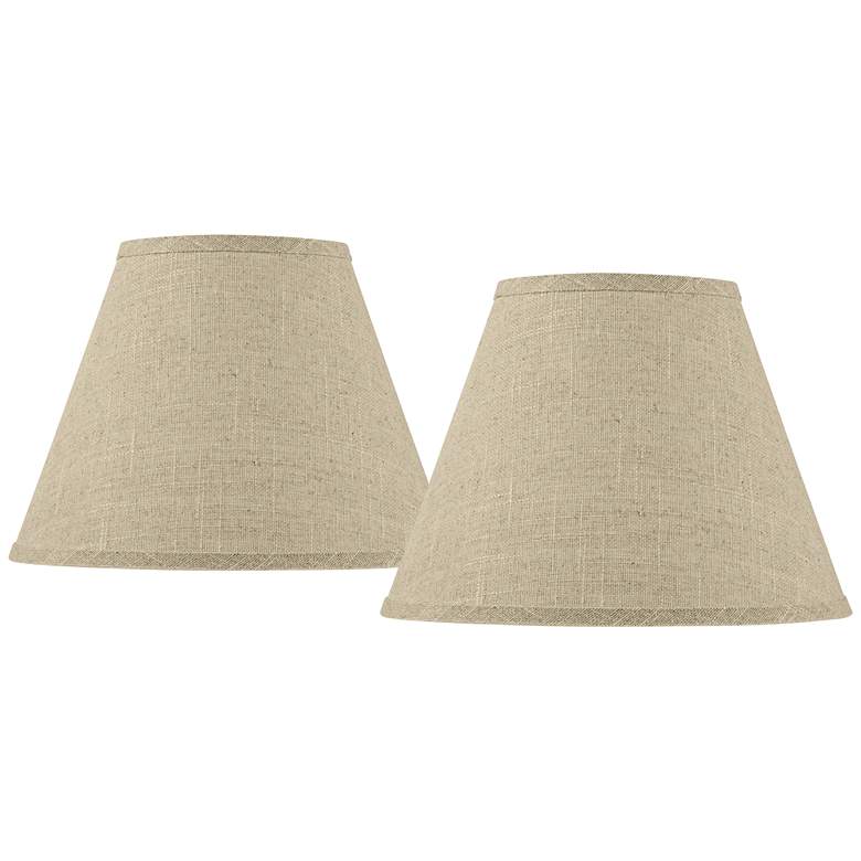 Image 1 Springcrest Fine Burlap Set of 2 Empire Lamp Shades 6x12x9 (Spider)