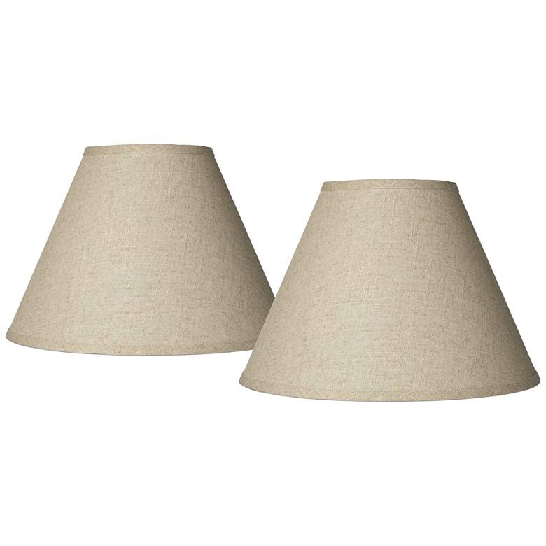 Image 1 Springcrest Fine Burlap Set of 2 Empire Shades 6.5x15x10.75 (Spider)