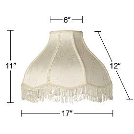 Image5 of Springcrest Floral Cream Scallop Dome Lamp Shade 6x17x12x11 (Spider) more views