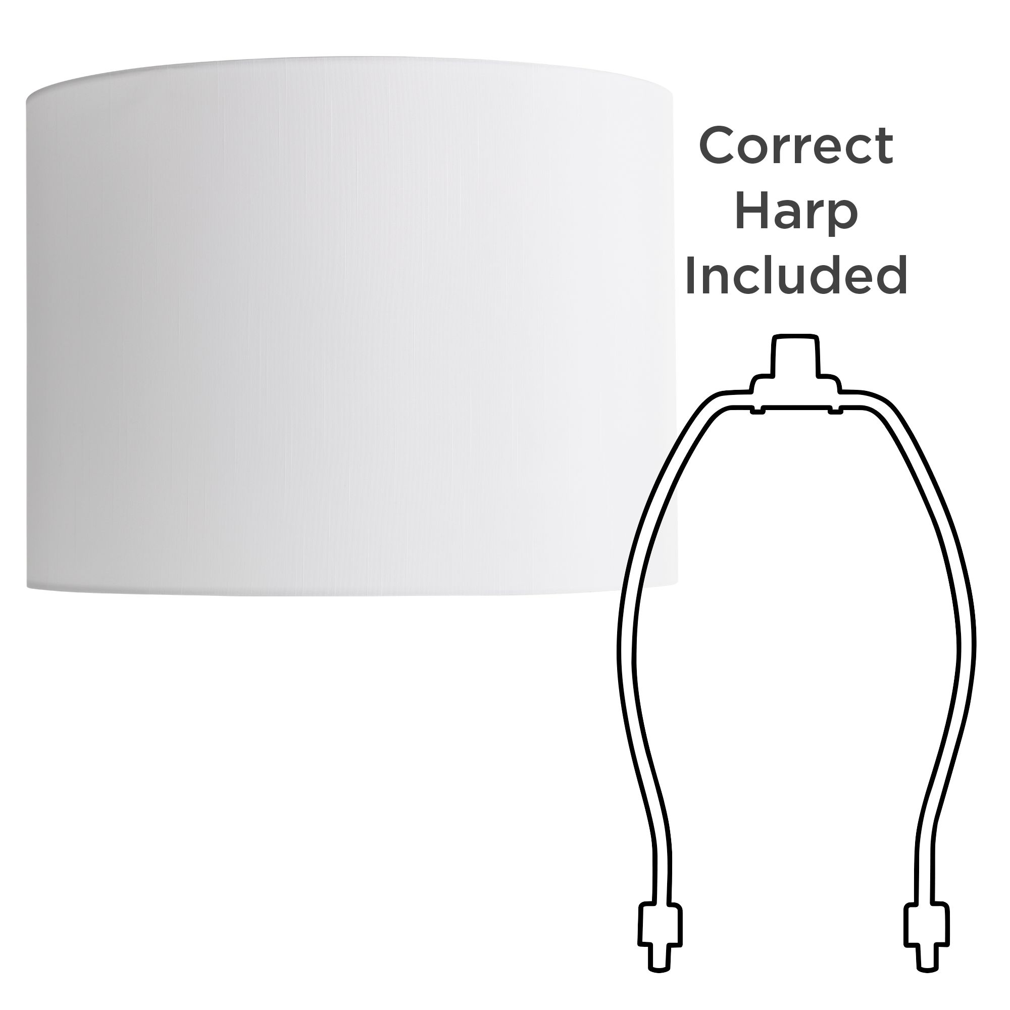 Springcrest Gail White Hardback Drum Lamp Shade 16x16x12 (Spider)