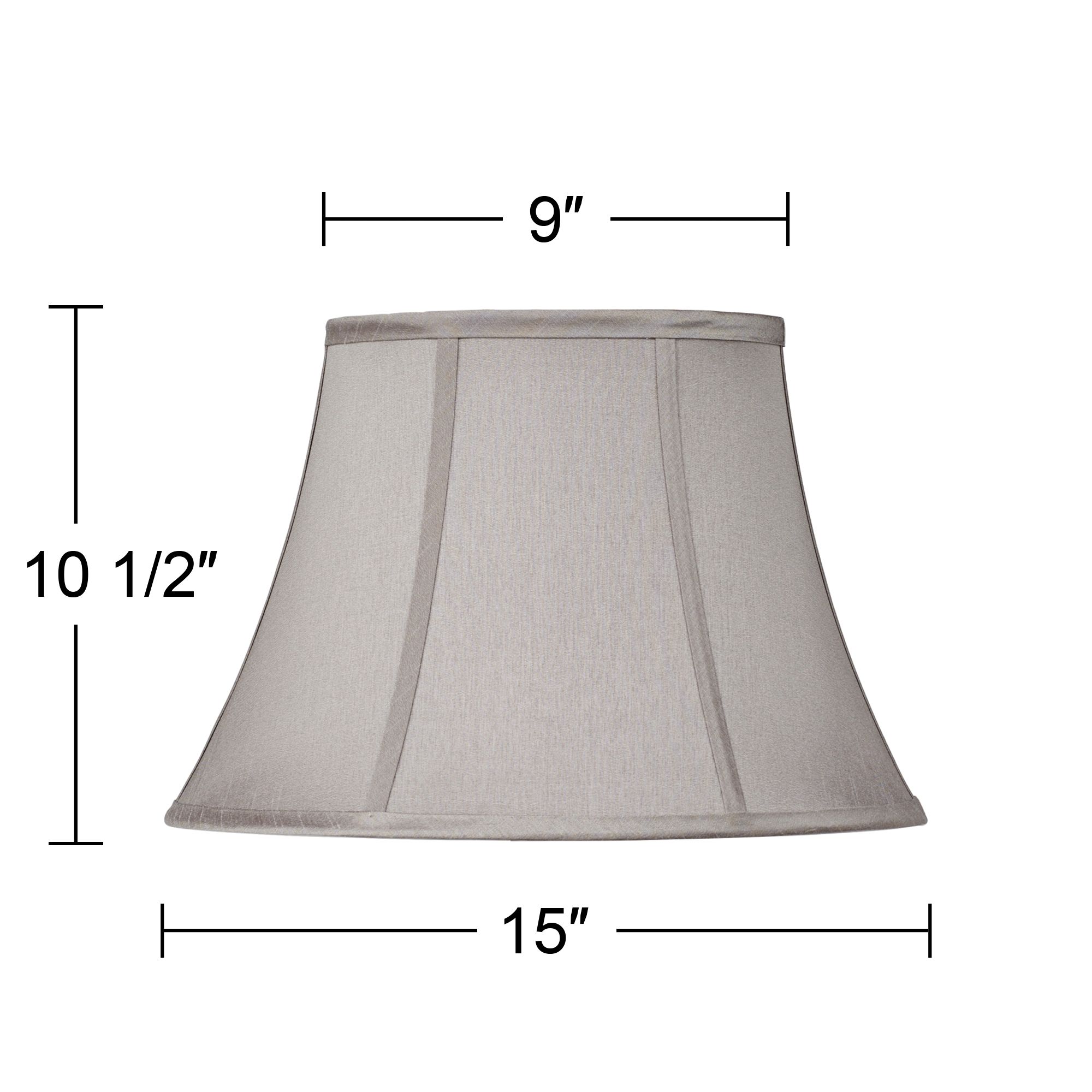 Image 6 Springcrest Galway Pewter Gray Oval Lamp Shade 7/9x13/15x10.5 (Spider) more views