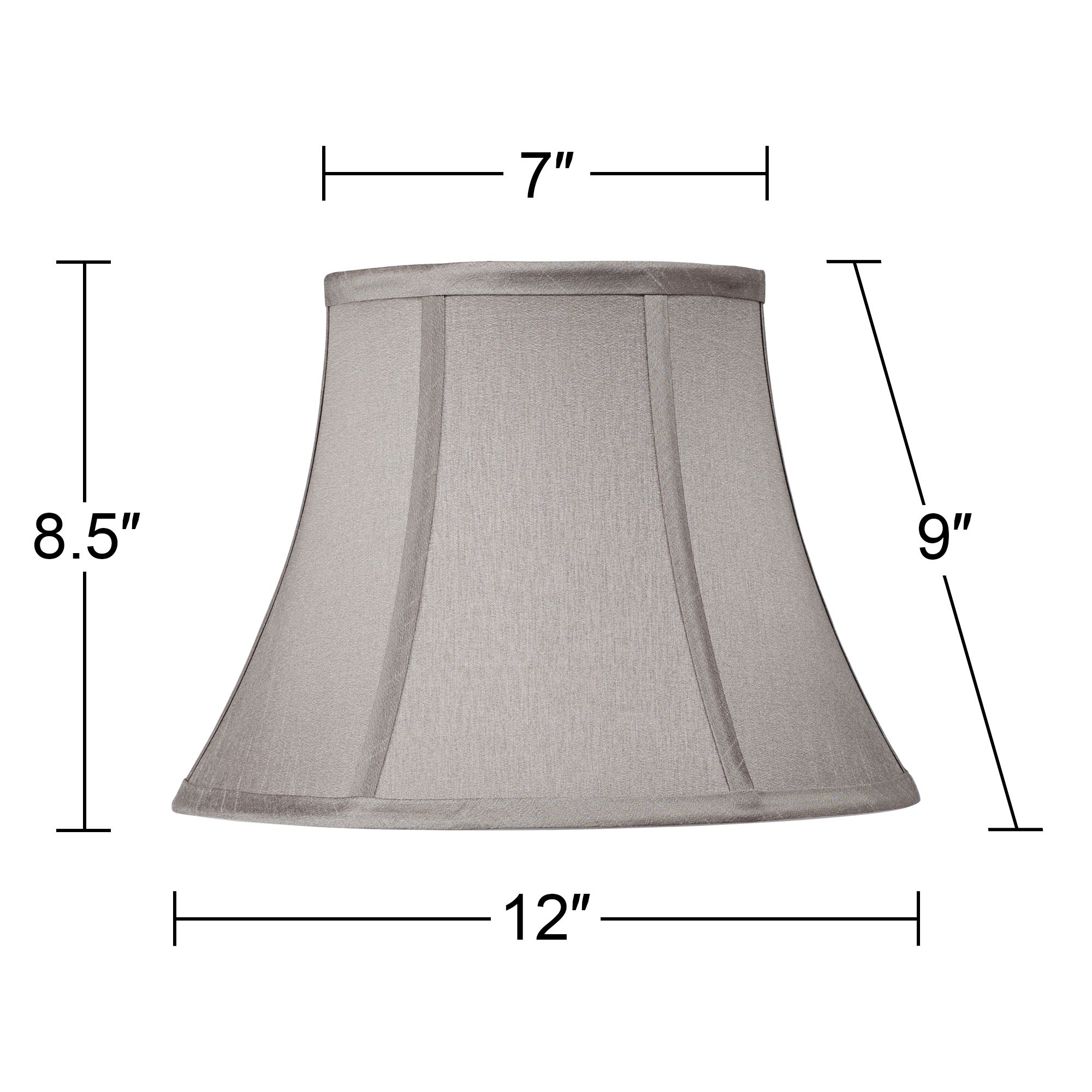 Image 5 Springcrest Gibb Pewter Gray Bell Lamp Shade 7x12x9 (Spider) more views