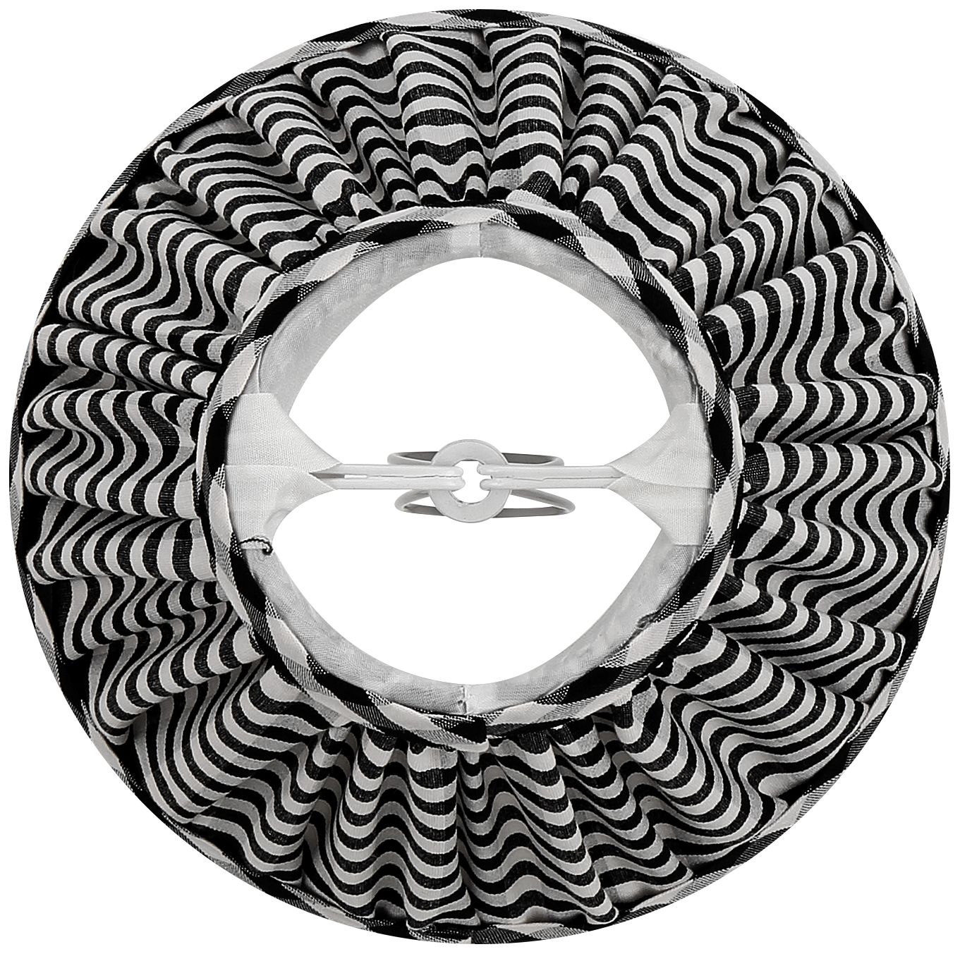 Image 6 Springcrest Gingham Black Plaid Pleated Cotton Clip-On Empire Shade (3x6x5) more views