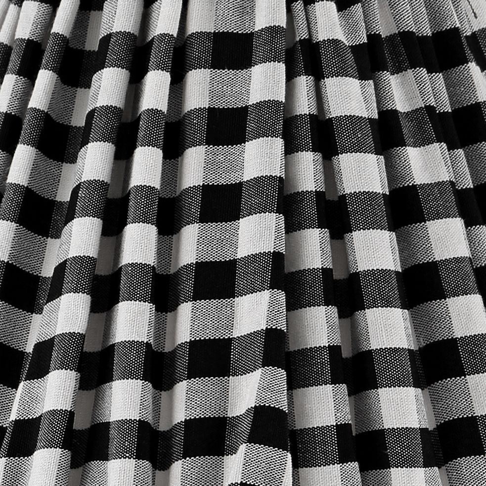 Image 2 Springcrest Gingham Black Pleated Cotton Clip-On Shade (3x6x5) Set of 6 more views