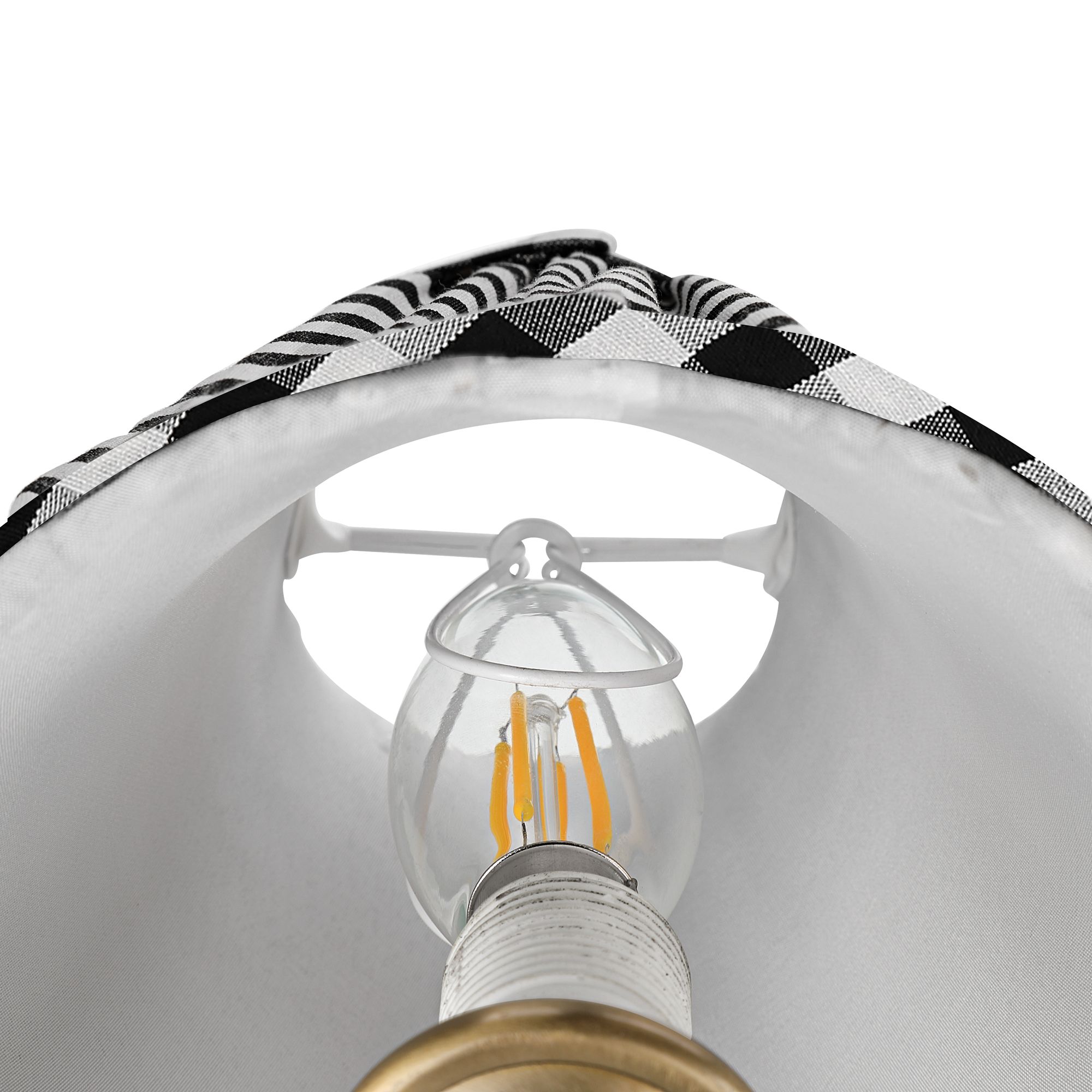 Image 3 Springcrest Gingham Black Pleated Cotton Clip-On Shade (3x6x5) Set of 6 more views