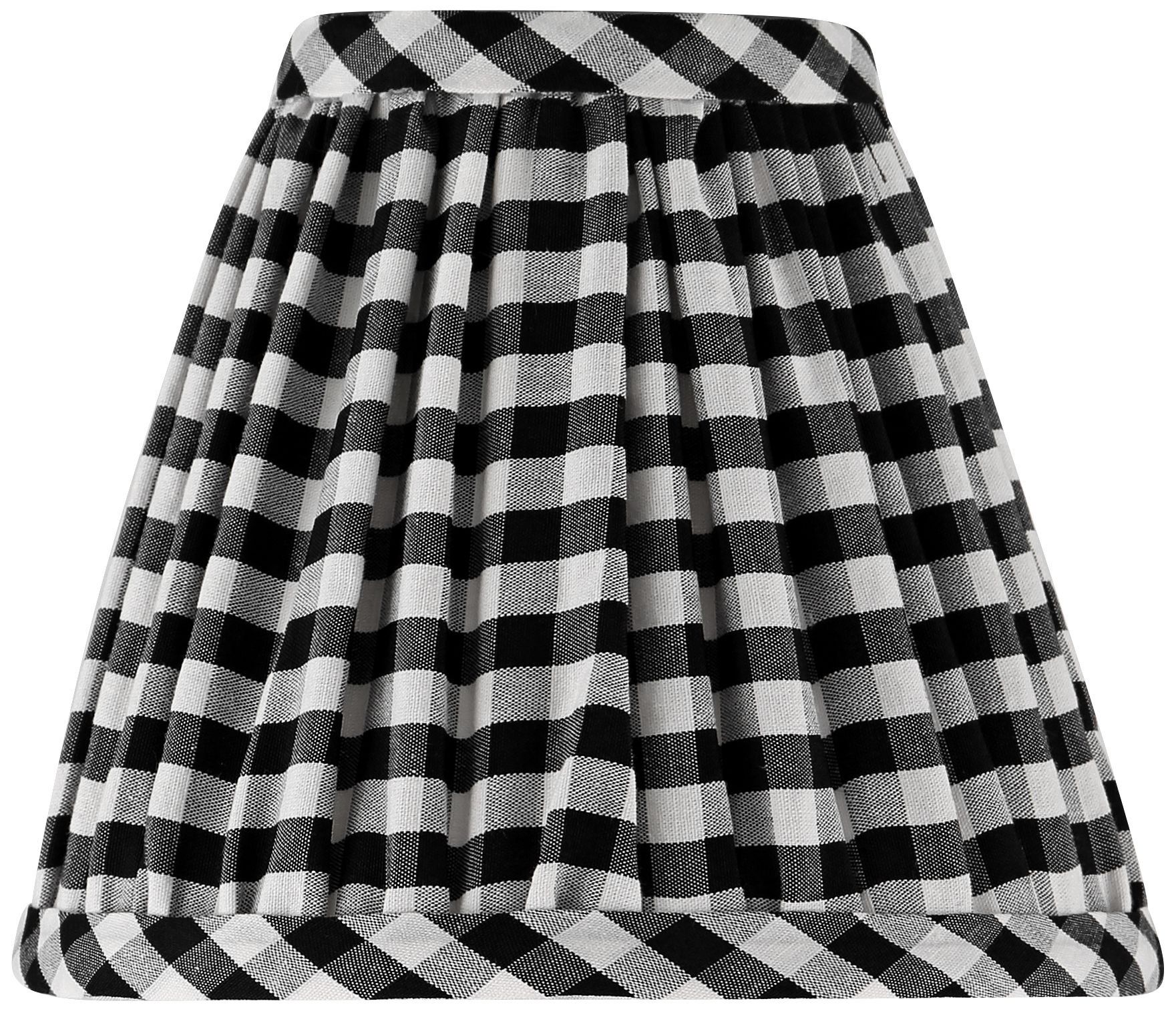 Image 4 Springcrest Gingham Black Pleated Cotton Clip-On Shade (3x6x5) Set of 8 more views