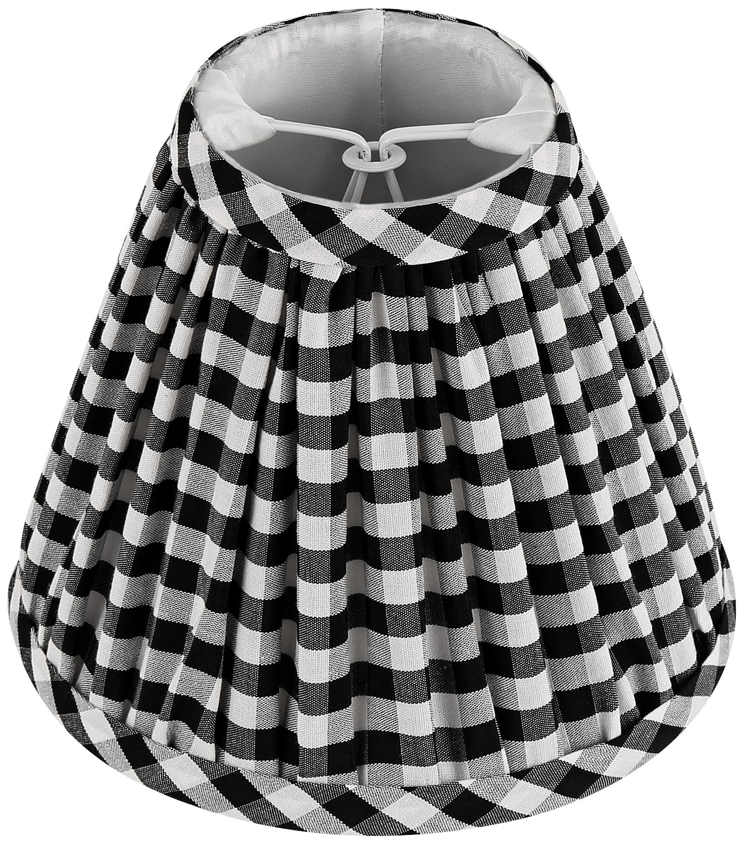 Image 6 Springcrest Gingham Black Pleated Cotton Clip-On Shade (3x6x5) Set of 8 more views