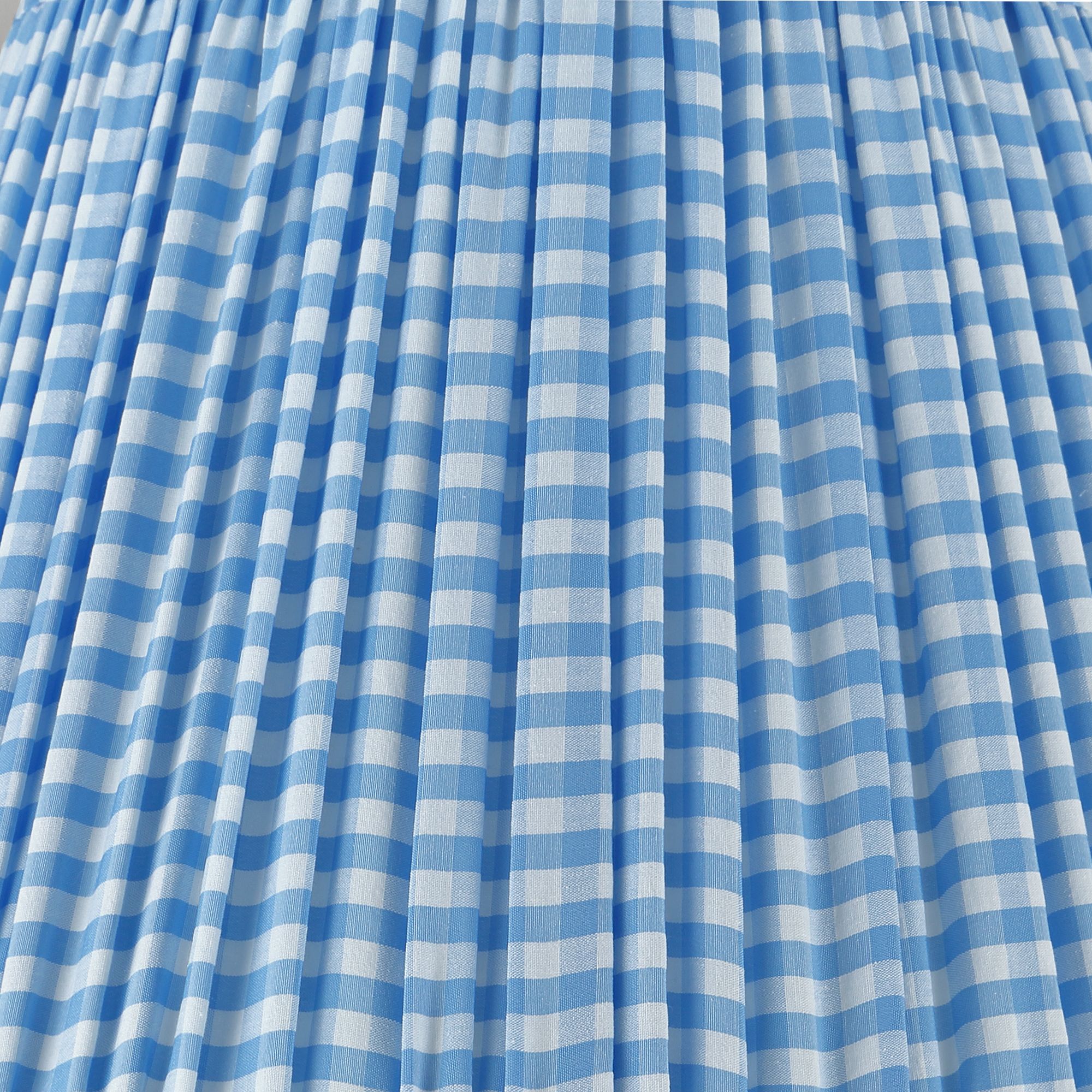 Image 2 Springcrest Gingham Blue Plaid Pleated Cotton Empire Shade (9x16x11) more views