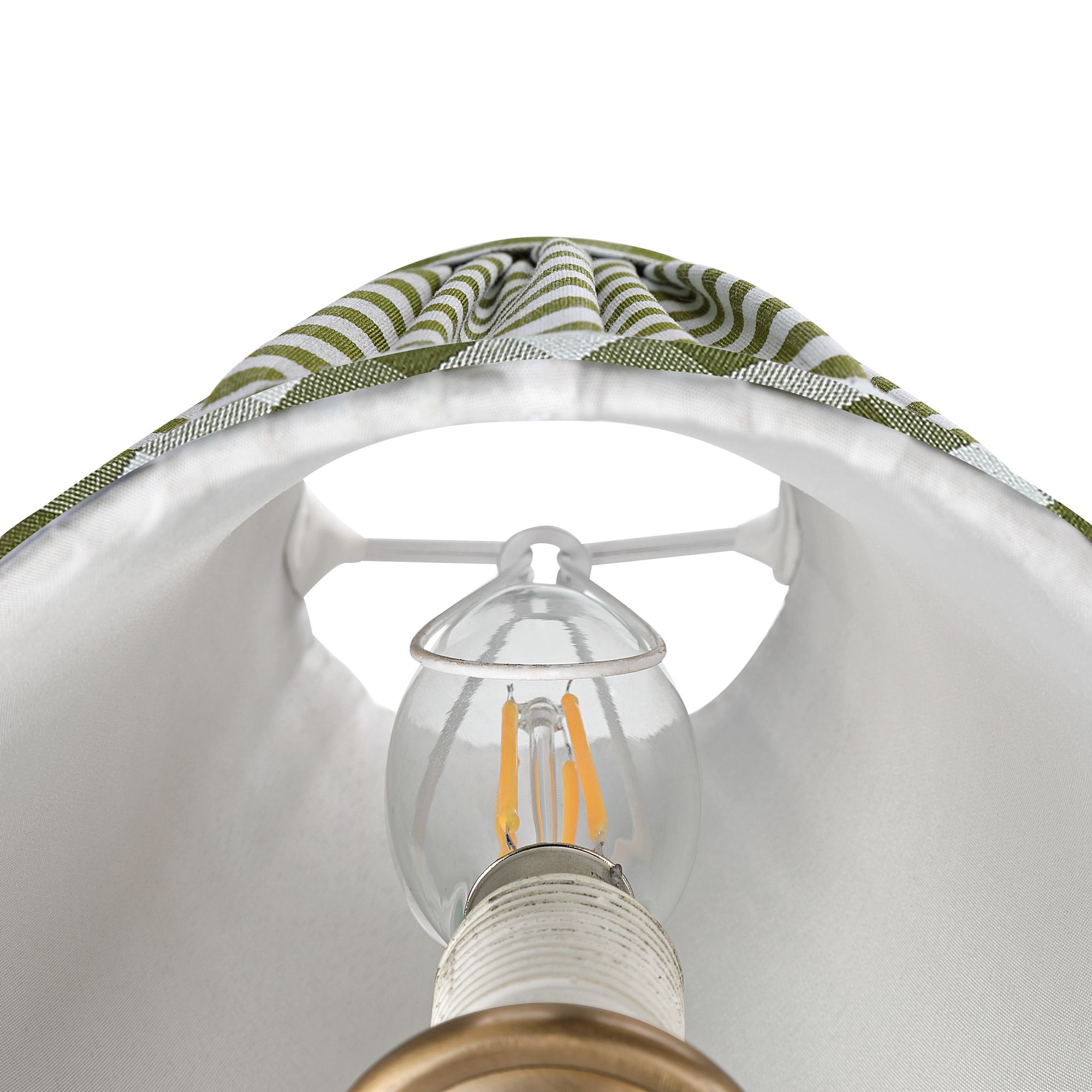 Image 3 Springcrest Gingham Green Plaid Pleated Cotton Clip-On Empire Shade (3x6x5) more views