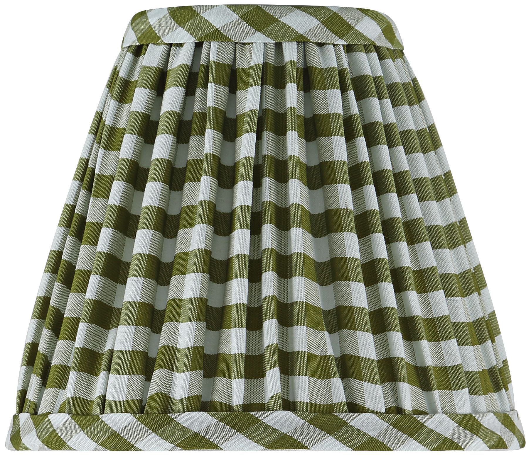 Image 4 Springcrest Gingham Green Pleated Cotton Clip-On Shade (3x6x5) Set of 4 more views