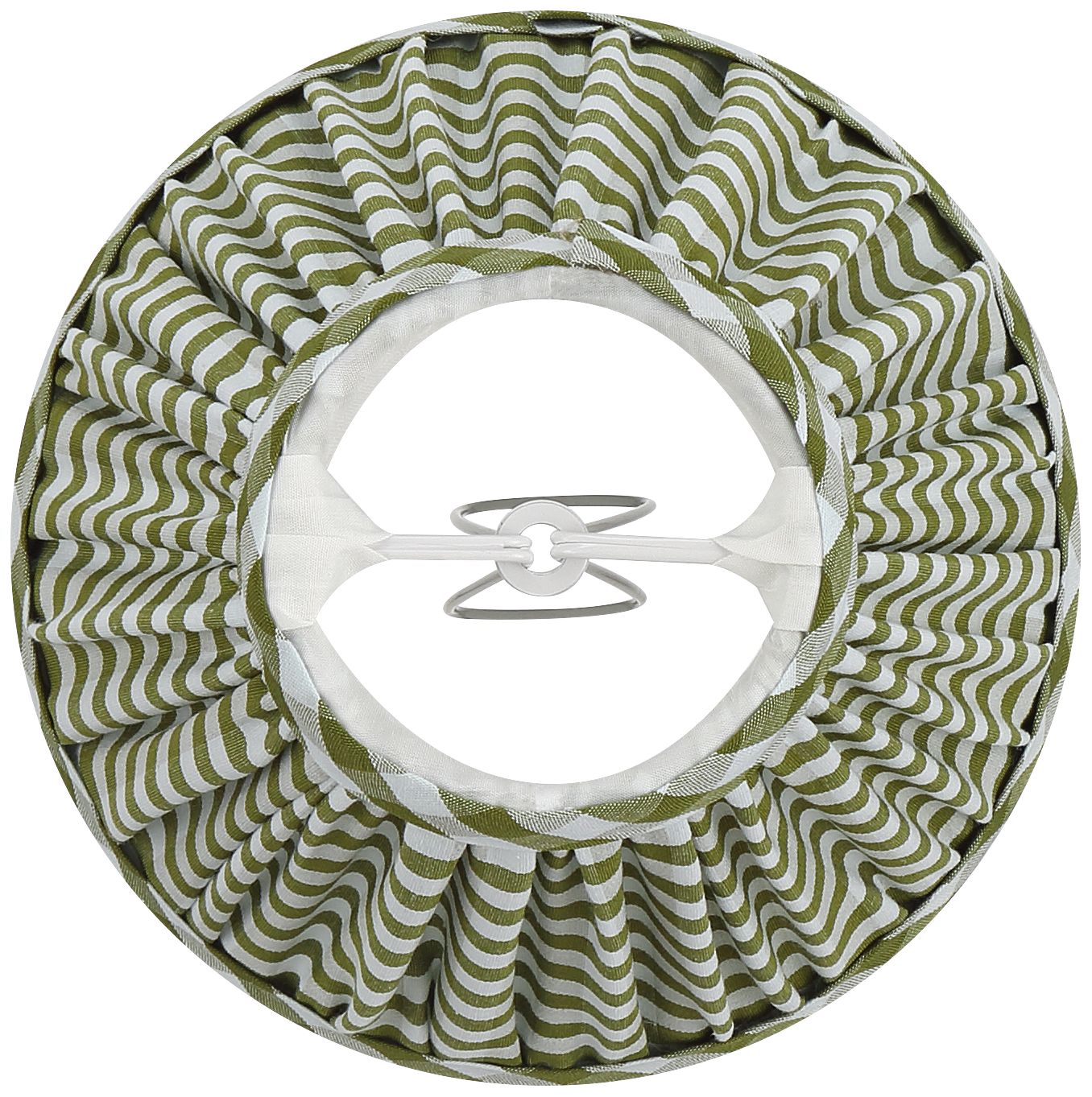 Image 7 Springcrest Gingham Green Pleated Cotton Clip-On Shade (3x6x5) Set of 4 more views