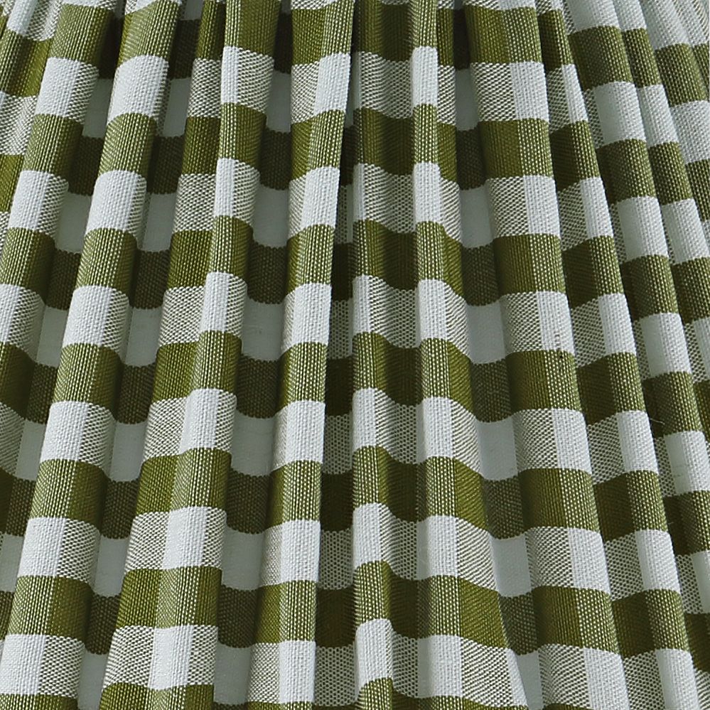 Image 2 Springcrest Gingham Green Pleated Cotton Clip-On Shade (3x6x5) Set of 6 more views