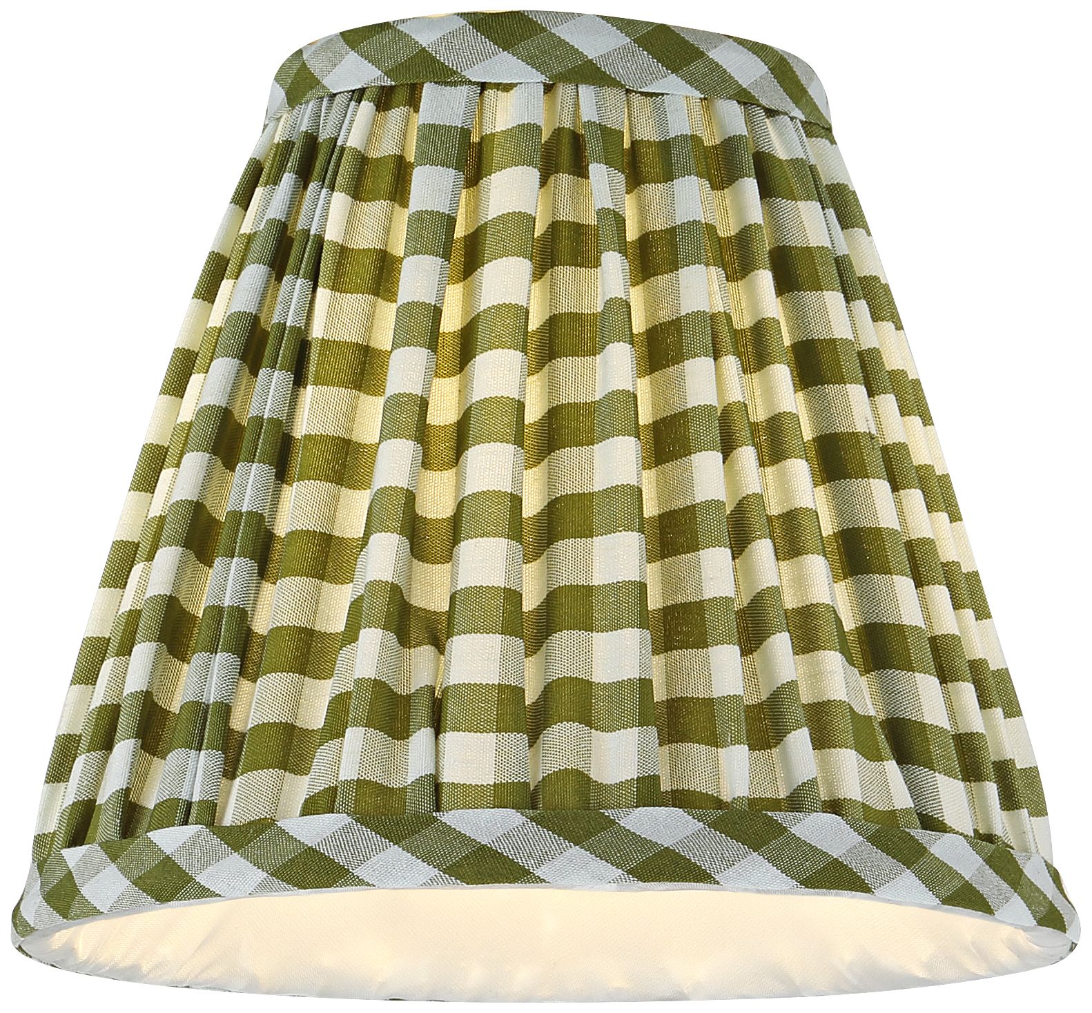 Image 5 Springcrest Gingham Green Pleated Cotton Clip-On Shade (3x6x5) Set of 6 more views