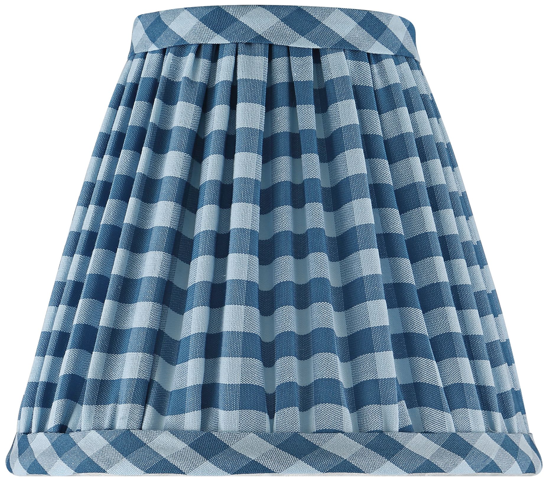Image 4 Springcrest Gingham Navy Pleated Cotton Clip-On Shade (3x6x5) Set of 4 more views