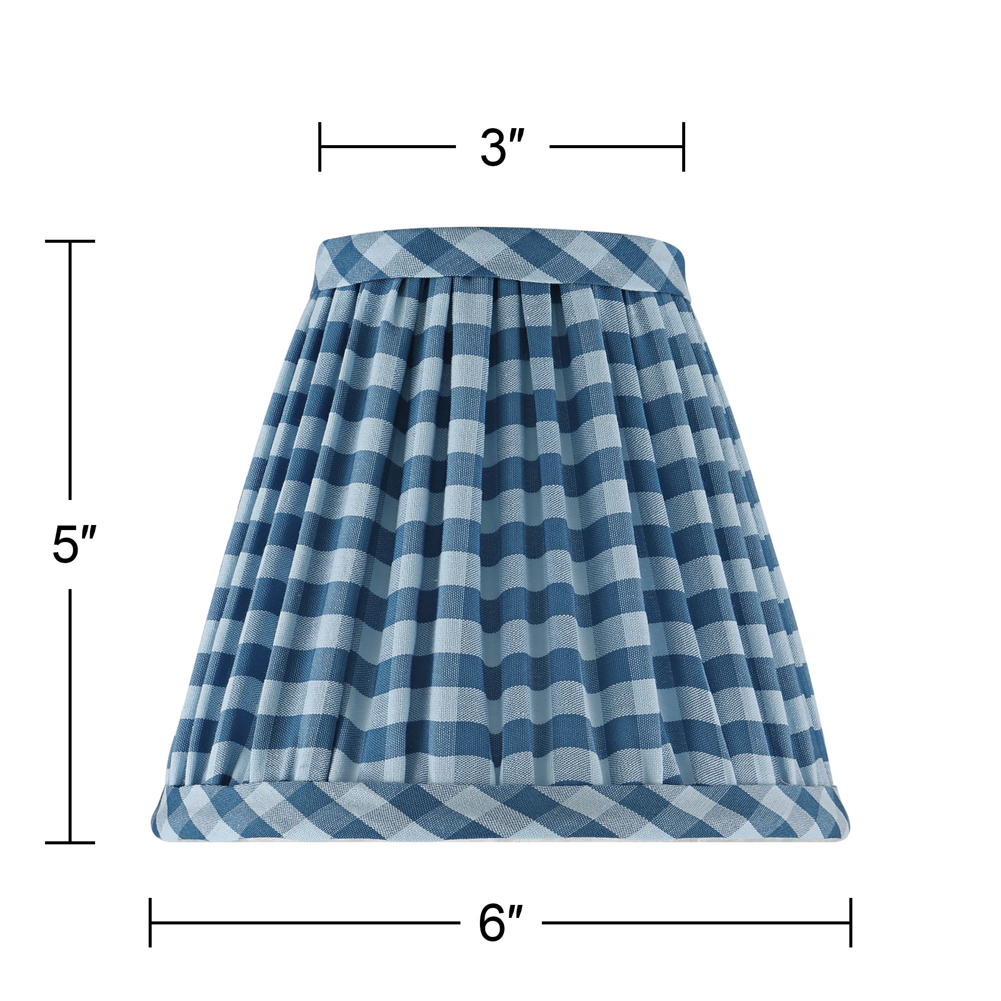 Springcrest Gingham Navy Pleated Cotton Clip-On Shade (3x6x5) Set of 6