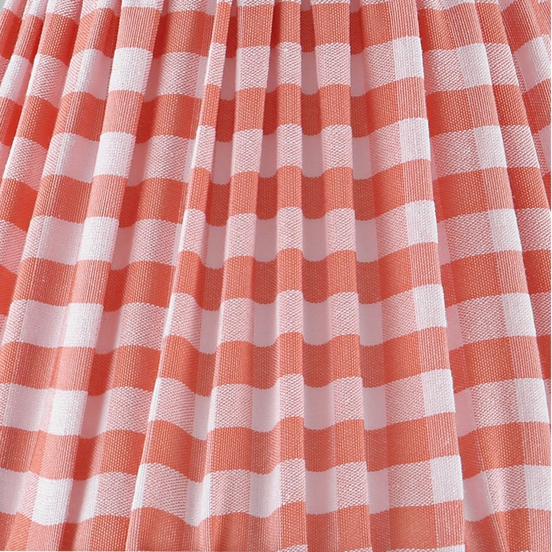 Image 2 Springcrest Gingham Pink Plaid Pleated Cotton Clip-On Empire Shade (3x6x5) more views