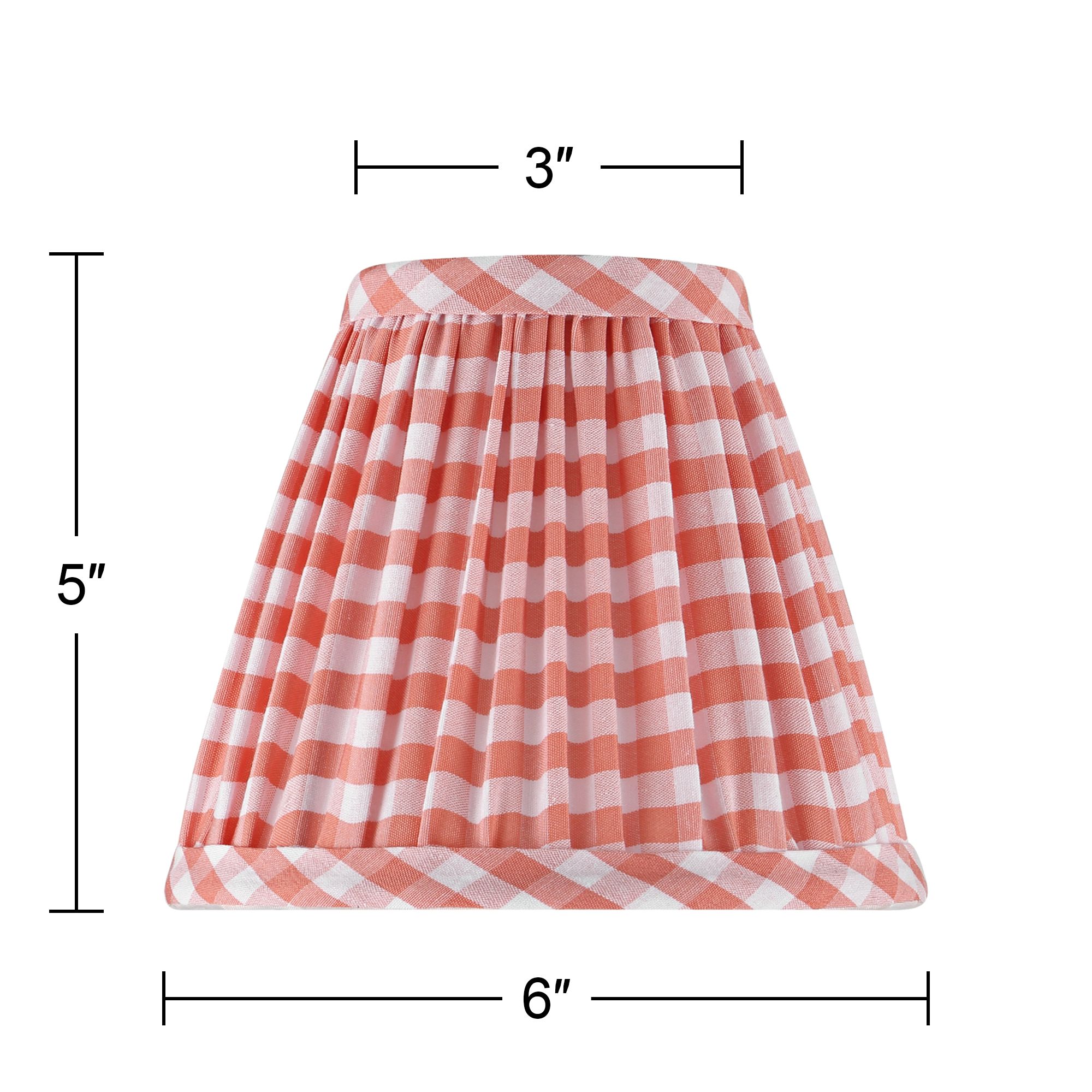 Image 7 Springcrest Gingham Pink Plaid Pleated Cotton Clip-On Empire Shade (3x6x5) more views